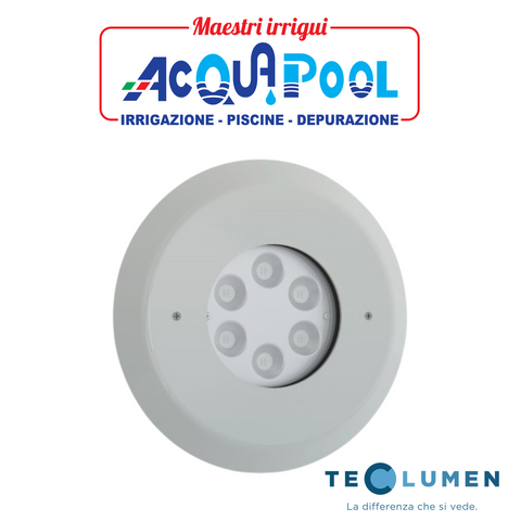 LAMPADA PERLA POWER TECLUMEN  RGBW CON CONTROLLO DMX NICCHIA E FLANGIA PVC