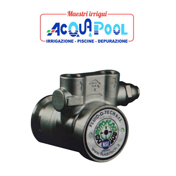 POMPA A PALETTA  INOX AISI 316 CON BY-PASS 800 L/H A 14 BAR ATTACCHI 1/2"