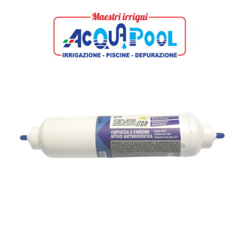 Cartucce in line 10”x2” a carbone attivo argenizzato attacco rap . 1/4”