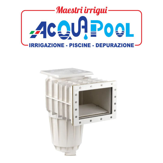 Skimmer a bocca stretta in ABS bianco per cemento con membrana in PVC POOL'S