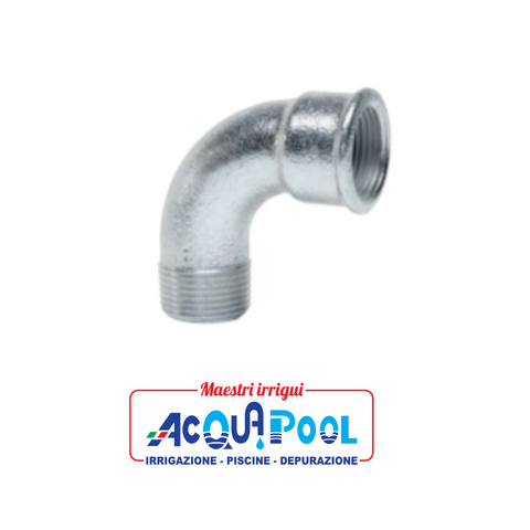 RACCORDO FILETTATO ZINCATO  CURVA  90° M/F