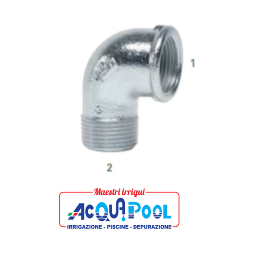 RACCORDO ZINCATO  FILETTATO GOMITO 90° M/F