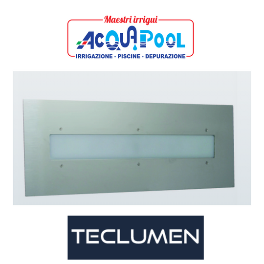 LAMPADA CON FLANGIA INOX,NICCHIA , DIFFUSORE E 4M DI CAVO " MAGIC LINEA IN TECLUMEN FIX 2 FILI W/B