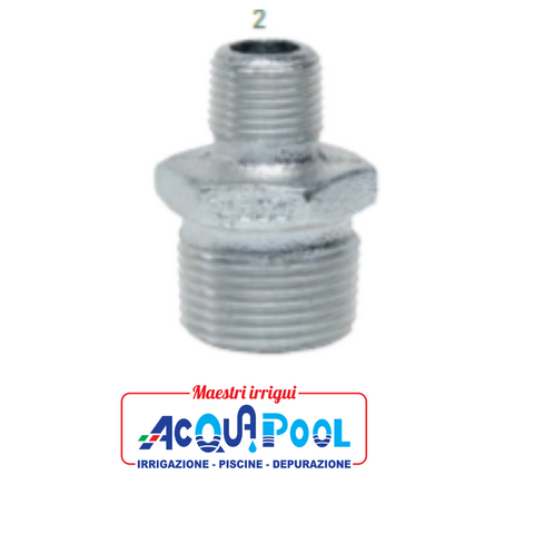NIPPLO RACCORDO FILETTATO ZINCATO RIDOTTO M/M