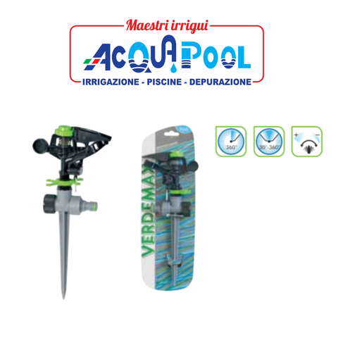 IRRIGATORE PULSANTE PLASTICA -360° O SETTORE VERDEMAX ART. 9542