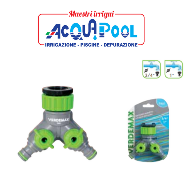 RACCORDO RUBINETTO 3/4" -1 " A 2 USCITE REGOLABILI VERDEMAX ART. 9461