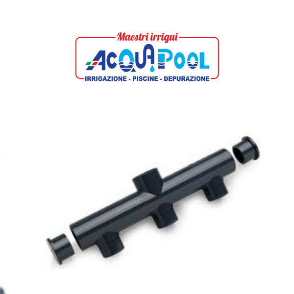 COLLETTORE DI DISTRIBUZIONE A 3 VIE IN PVC CON ENTRATE ED USCITE A INCOLLAGGIO 1390-050