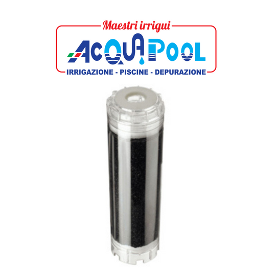 CARTUCCIE FILTRANTI  A CARBONE ATTIVO Cont. Trasparente 9 3/4"
