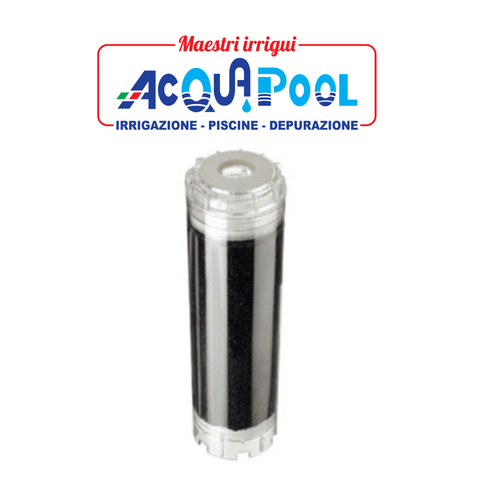 CARTUCCIE FILTRANTI  A CARBONE ATTIVO Cont. Trasparente 9 3/4"